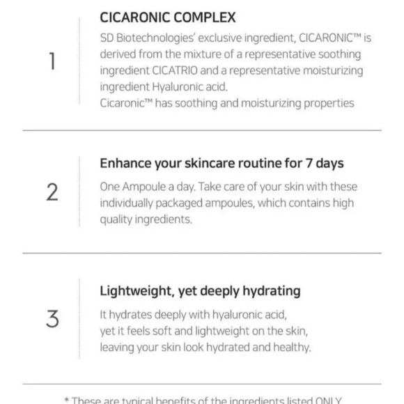 SNP PREP - Cicaronic SoS Ampoule - Soothing & Immediate Calming Effects NIB - Picture 5 of 7